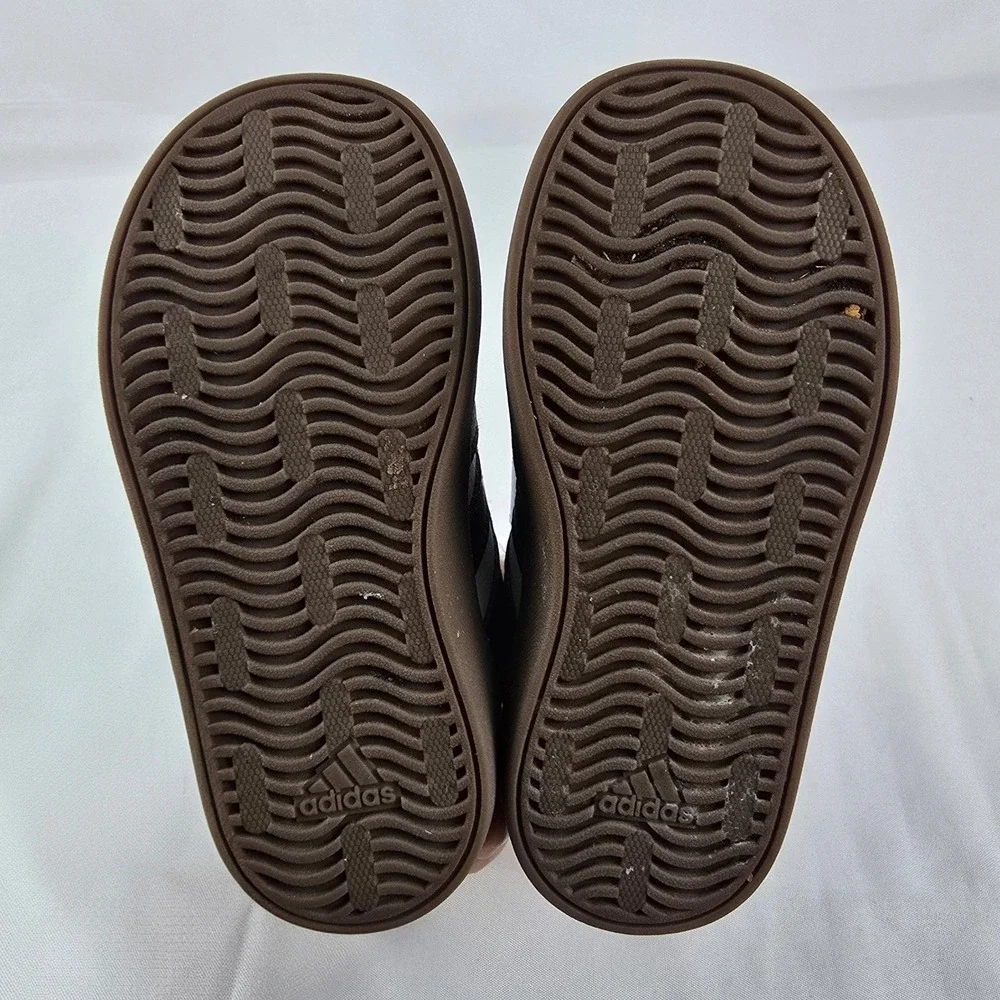 Adidas VL Court 3.0 Hook and Loop Sneaker Kids 7K White Black Gum Sole Stripes